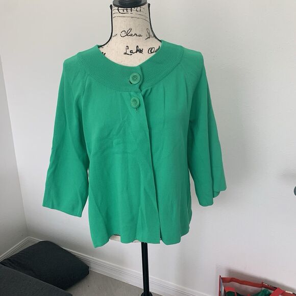 Cable & Gauge XL Green knit Cape Sweater NWOT - Picture 1 of 5